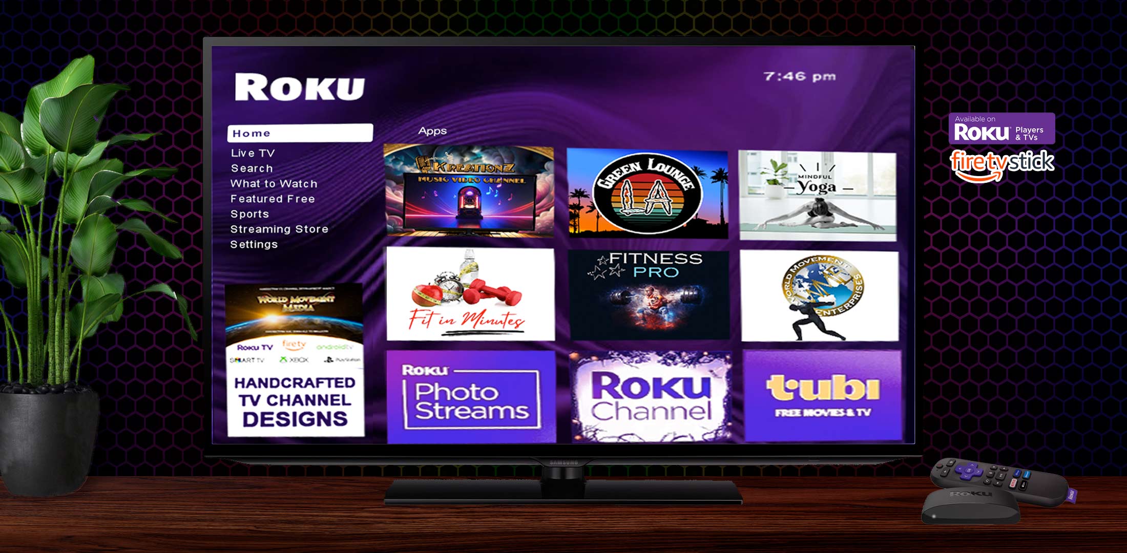 ROKU TV and Firestick streaming channel designs